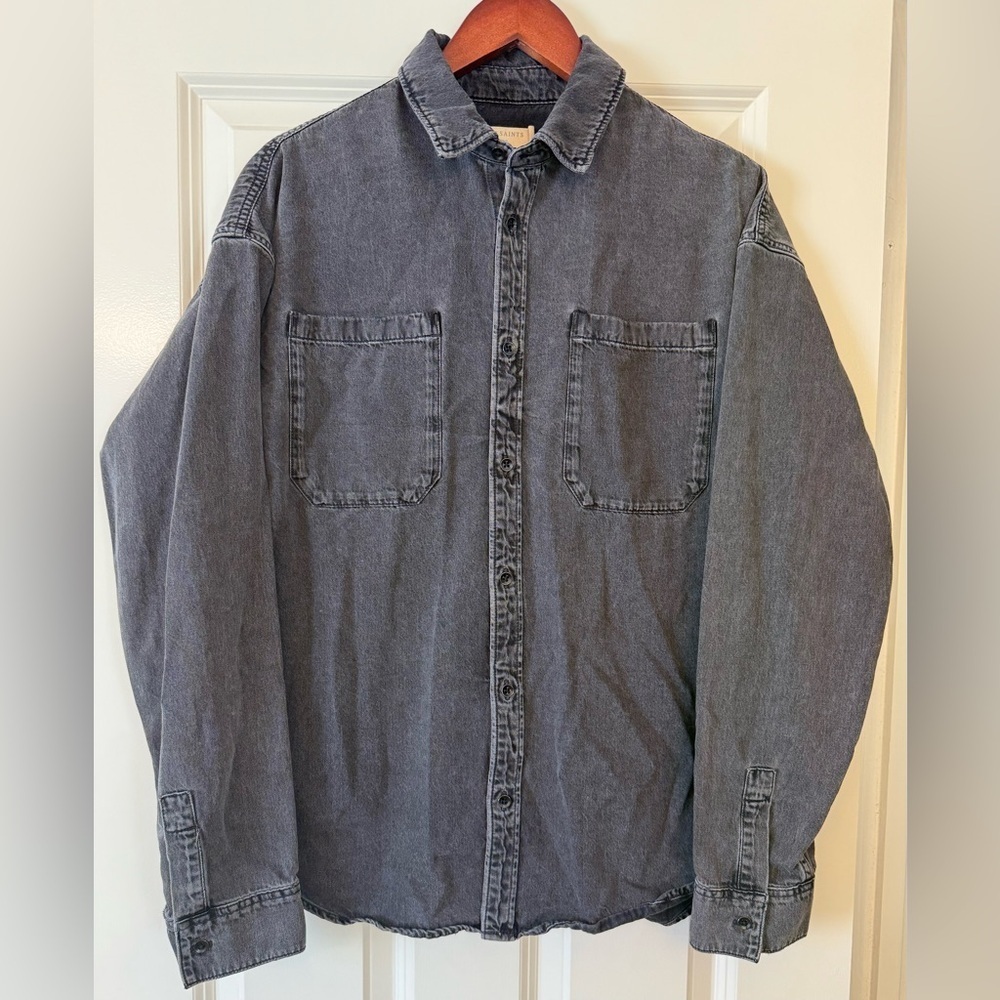 AllSaints Men’s Trellick Shirt Gray Wash Size XS